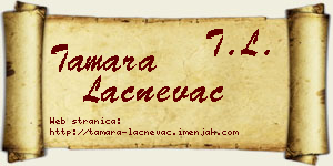 Tamara Lačnevac vizit kartica